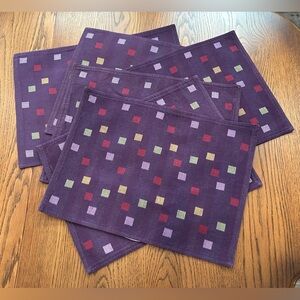 PAMPERED CHEF PURPLE REVERSIBLE TILES PLACEMATS ~ SET OF 6